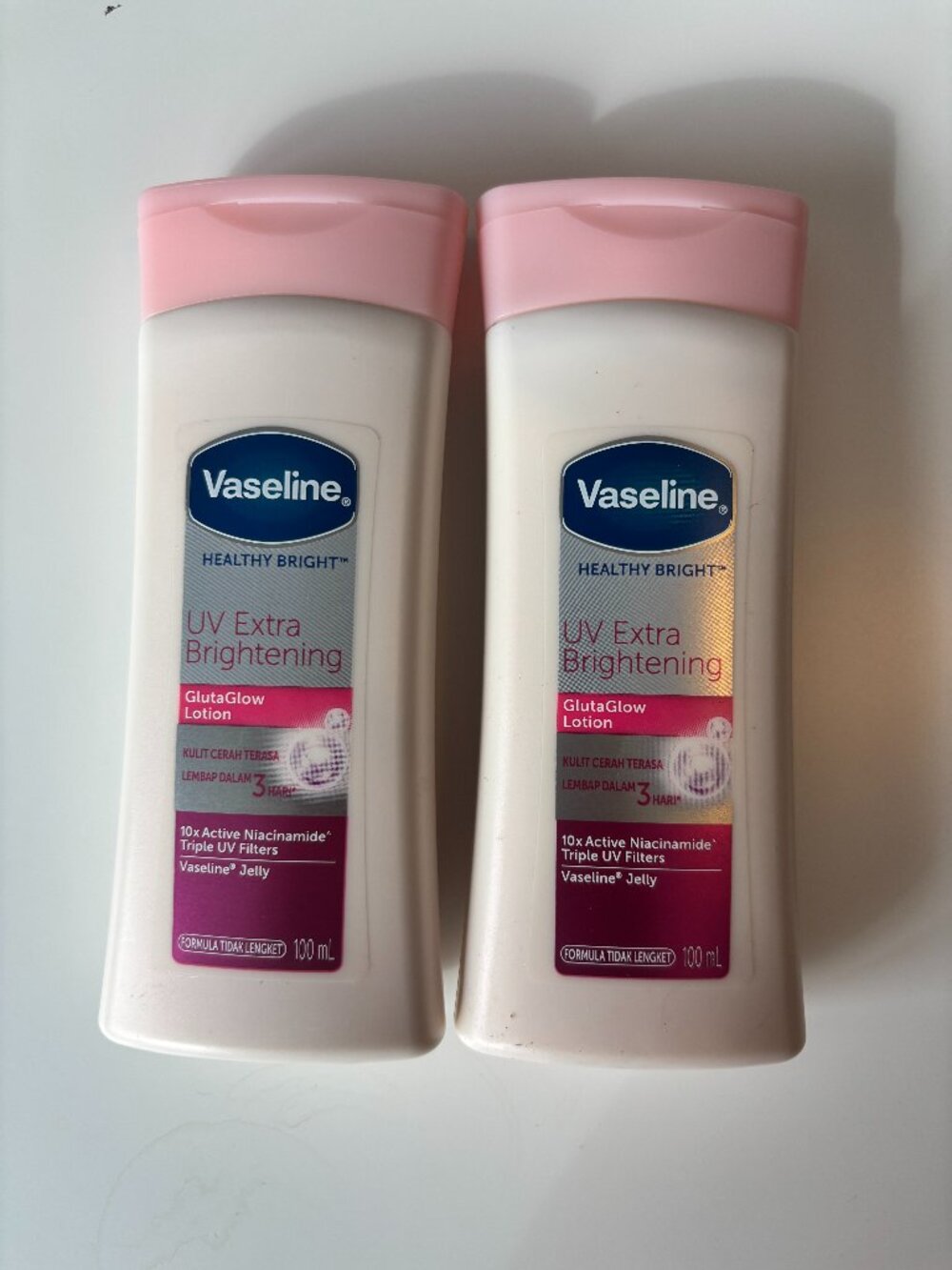 *2 PACK*VASELINE Healthy Bright UV Extra Brightening GlutaGlow Lotion 100ml